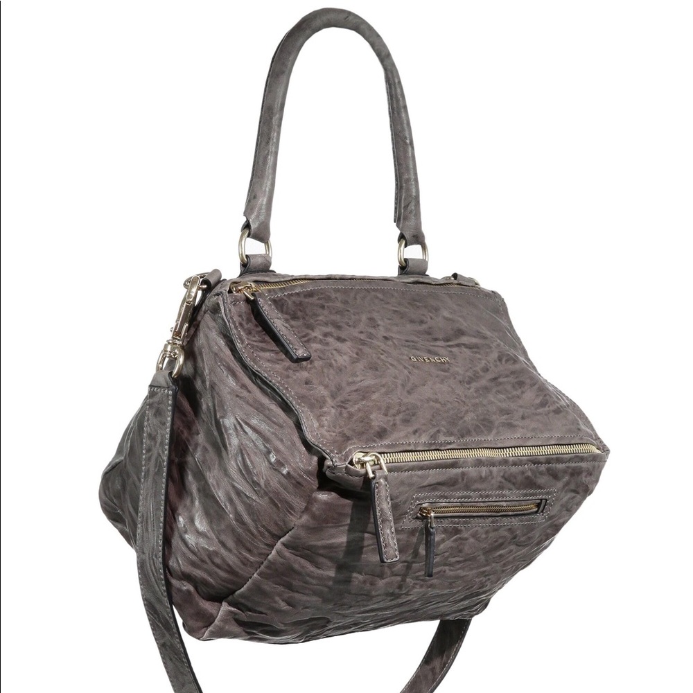 Givenchy 'Medium Pepe Pandora' Leather Satchel Charcoal Bag Shoulder Messenger